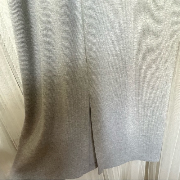 Dynamite Grey Ribbed Henley Dress XL | Button Front Stretch Midi - Picture 6 of 10